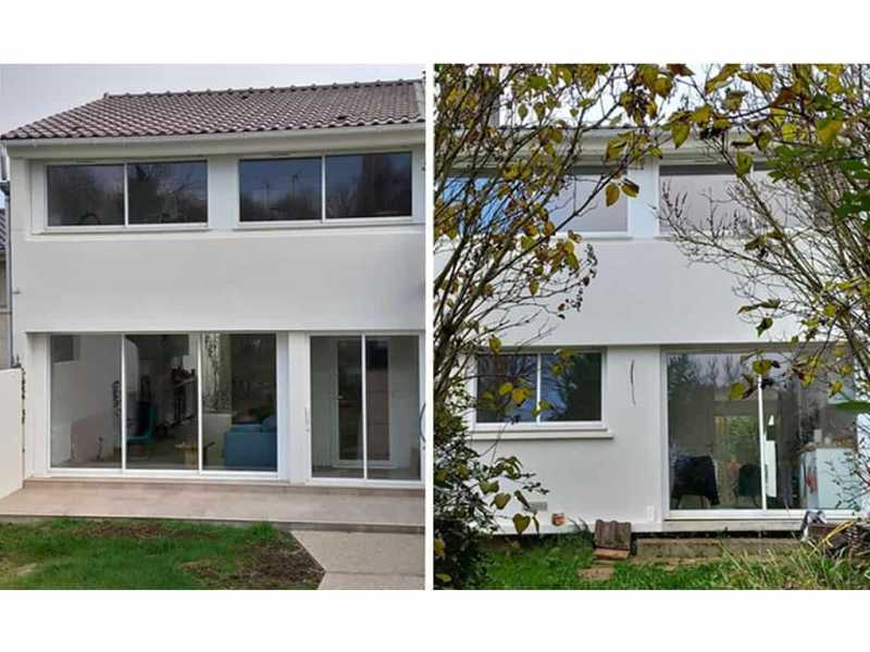 Coulissants en aluminium - Rénovation énergétique d'une maison (91470)